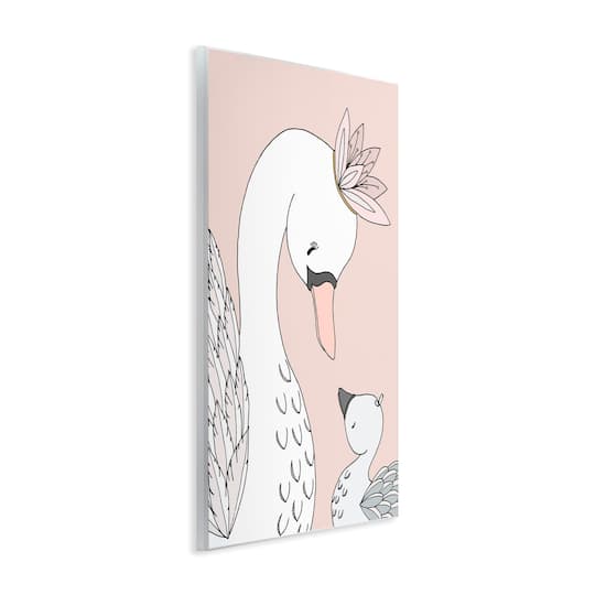 Stupell Industries Mother & Baby Swan Flower Crowns Princess Animals Wall Plaque Art